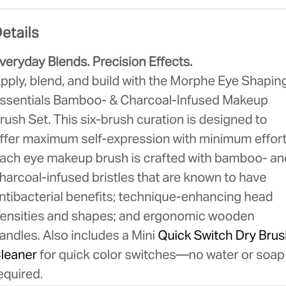 Morphe Eye Shaping Essentialis Bamboo & Charcoal Infused Eye Brush Set - Picture 10 of 11